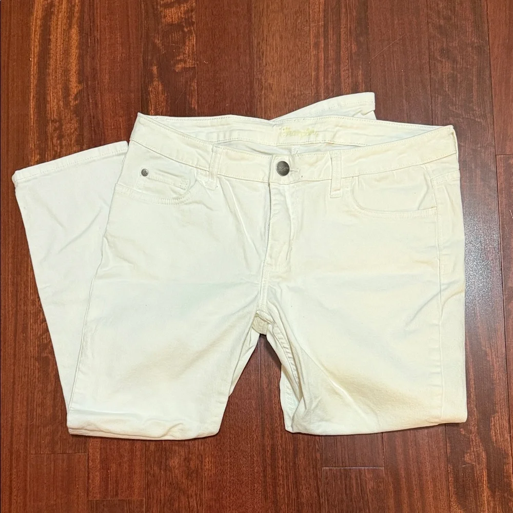 Wrangler Cream Straight Leg Jeans - Picture 3 of 6